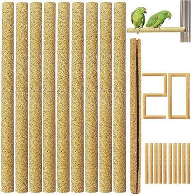20Pcs Sand Perch Covers for Bird - Bird Perchs Covers 7.5" Long x 3/8" Diameter Bird perches for Parakeets, Lovebirds, Parrotlets, Canaries and Other Small Birds (Yellow, 20pcs 7.5" x 0.43")