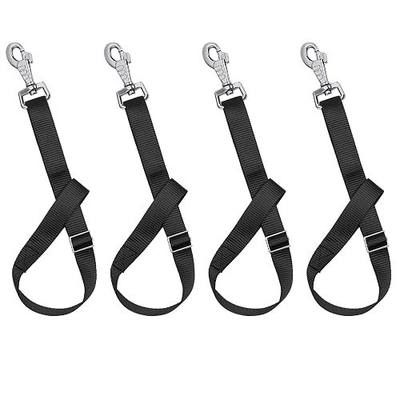 Rosemarie Horse Bucket Strap Hangers,Horse Suppliers Adjustable Nylon Straps up to 700 lbs for Hay Nets, Water Buckets,Hanging-Pratical and Easy Use(4 Pack) (Black)