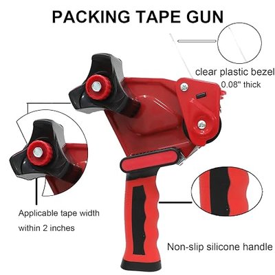 WELSTIK 2-Pack Heavy Duty Tape Dispenser Gun, 2 Inch Professional Packing Tape Gun w/Ergonomic Silicone Non-Slip Handle. High-Volume Shipping & Moving Tool for Warehouse, E-Commerce, Amazon FBA Prep