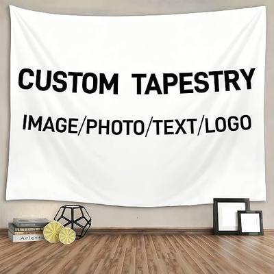 CHENGYANG Custom tapestry Personalized backdrop with name and photo customized wall hanging For wedding, birthday, father's day, mother's day and bedroom aesthetic 40" L x 60" W Horizontal