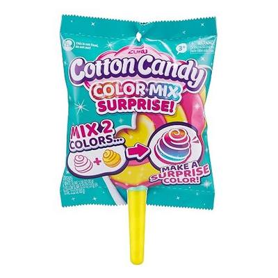 Oosh Slime Cotton Candy Color Mix Surprise by ZURU (Yellow Handle Blue Slime) Scented, Fluffy, Soft, Stretchy, Stress Relief, Party Favors, Non-Stick, Blue Lolipop and Yellow Handle