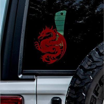 Transparent Decal Stickers of Dragon(Burgundy) Premium Waterproof Vinyl Decal Stickers for Laptop Phone Accessory Helmet Car Window Mug Tuber Cup Door Wall Decorat ANDstic085222RE040522