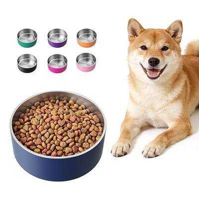 Dog Bowl,Stainless Stee Dog Water Bowl and Food Bowl,64 oz Blue | Stainless Steel Dog Bowls for Small Medium Sized Dogs Non Slip,Insulated Dog Bowl,Pet Bowl for Food and Water,Rustproof