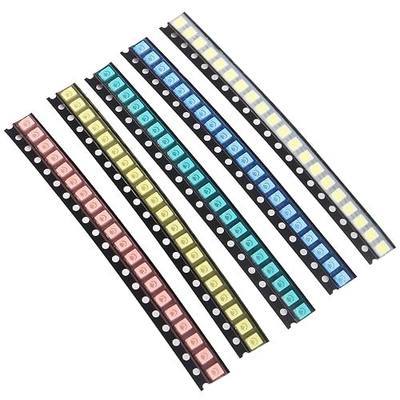 3528 1210 SMD LED Kit 100pcs 5 Colors SMD LED Diode Lights Kit Super Bright Lighting Bulb Lamps,Electronics Components Light,Emitting Diodes (Mini Chip 0.12 x 0.1 inch)