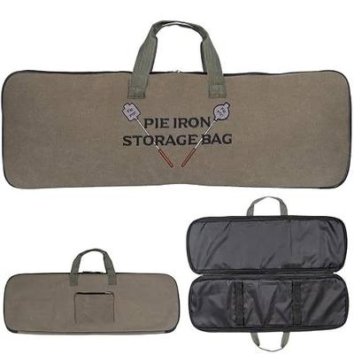 Deluxe Pie Iron Bag Cast Iron Mountain Pie Maker Storage Camping Campfire | Pie Iron Storage Bag Fits up to 4, Heavy Duty Padding with Extra Pocket for Campfire Accessories, Hobo Pie Sandwich Maker Bag
