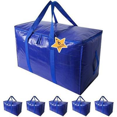 Moving Bags Heavy Duty Extra Large Storage Tote for Space Saving, Traveling Organizer, with Zippers & Strong Carrying Handles Alternative to Moving Boxes, Packing Supplies (Set of 6)