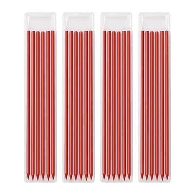 Gegong 24 Pieces 2.8 mm Diameter Solid Carpenter Pencil Set Pencil Refills for Carpenter Carpenter Marker Woodworking Mechanical Pencil (Red Refill)