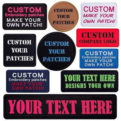 Customizable Embroidered Text Patch,Personalized with Your Name/Text, Many Sizes and Colors Available,Hook and Loop/Sew on/Iron on(3''Circle 2PCS)