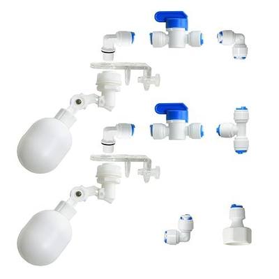 1/4 inch Plastic Adjustable Tube Float Valve Kit (2 Float + 10 Connect)