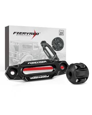 FIERYRED Winch Hawse Fairlead with Winch Cable Hook Stopper Kit,4-7/8 Inch Bolt Pattern Aluminum Fairlead for Synthetic Rope,Suitable for 3500-4500LBS ATV/UTV Winch