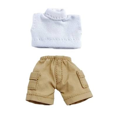 niannyyhouse Solid Color Short Vest Pocket Cargo Denim Shorts 1/12 BJD OB11 Doll 4.3 inches (11 cm) Body Figure Accessory (Short, Khaki)