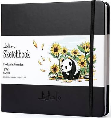 Sketchbook for Drawing, 120 Pages Sketch Book, 122LB/180GSM Thick Paper | Mixed Media Sketchbook for Charcoal Pencil, Inks Pen, Colored Pencil, Acrylic Marker, Oil Pastel