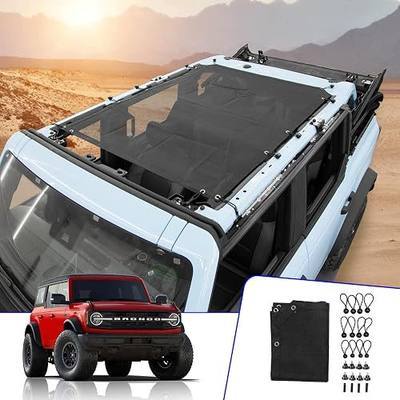 Rongtaod Sun Shade Compatible with 2021 2022 2023 Ford Bronco 4 Door Sun Shade Top Sunshade Mesh Screen Cover Black for Bronco Accessories