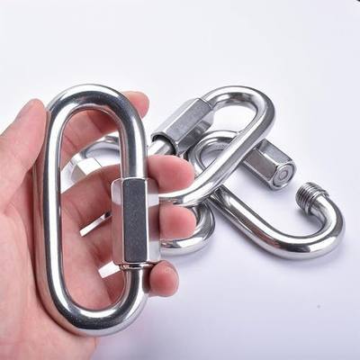 4 Packs 1/2" Quick Links,Alele M12 Heavy Duty 304 Stainless Steel Quick Link D Shape Locking Looks for Carabiner, Hammock, Camping and Outdoor Equipment, Max. Load 3300 Lb