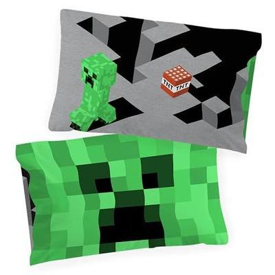Minecraft Creeper 2 Pack Pillowcase Standard Size 20x30 - Reversible Super Soft Microfiber Kids Bedding, Video Game Bedroom Decor, Machine Washable (Officially Licensed Minecraft Product) | Jay Franco