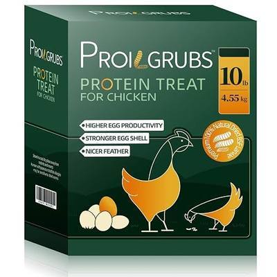 PROILGRUBS 10 LBS - Non-GMO-Worms for Chickens All Natural Dried Black Soldier Fly Larvae Treats, High Protein Worms for Chickens, Hens, Birds.