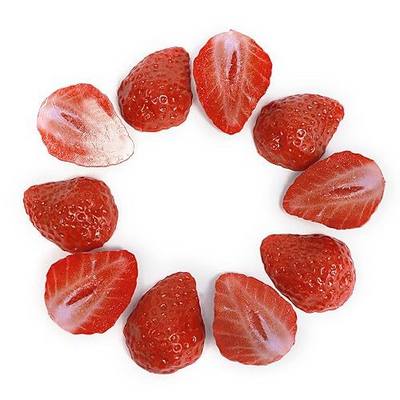 FKYzixeh Artificial Strawberry Blocks, Fake Fruit Decorations for Home, Parties, Tables and Vase Filling, Photography Props (10 Pcs Half Strawberries)