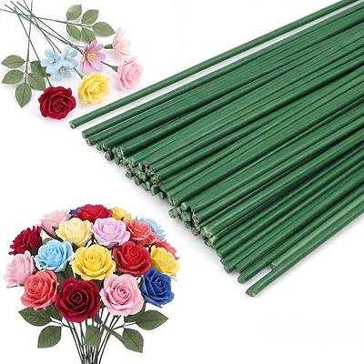 60Pcs Green Floral Stem Wire, 16 Inch 2 Gauge Craft Stems for DIY Flowers | Floral Stems Wire for Paper Flower Bouquets Wreath Making Supplies Garlands and Decor