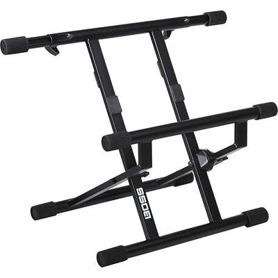 BOSS Adjustable Heavy-duty Til-Back Stand with Telescoping Support Arm (BAS-1) | Heavy-Duty Steel Amp Stand, 21 Kg Capacity, Folds for Travel, Adjustable Feet