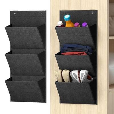 Wall Mounted Hanging Organizer 2Pack,Shoes Rack/Can Store 6Pairs of Plus-Size Sneakers,Also Stores Boots.with Sticky Hanging Mounts, Shoes Holder,Door Shoe Hangers (SM08-Black-2)