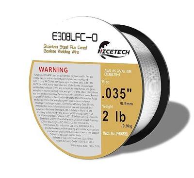 Gasless Flux Cored Welding Wire, Stainless Steel, E308LFC-O. 035-Diameter, 2 Pounds Spool, Silver, Package of 1