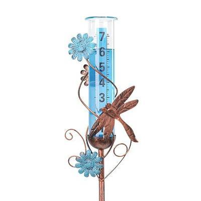 Rain Gauge Outdoor - Freeze Proof Rain Gauges Outdoors Best Rated, 36 Inch Dragonfly Decorative Rain Gauge Garden Stake for Yard Outdoors Fence Decoration