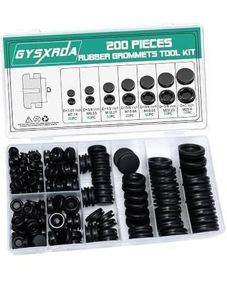 Rubber Grommet Kit 200 Pack - 7 Sizes Firewall Rubber Hole Plugs - Automotive, Home Improvement Cord Pipe Wire Organization