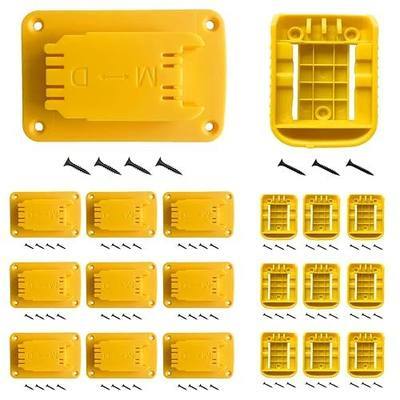 20pcs Tool Holders Battery Holders Mount for Dewalt 20V Battery Drill Tool | 10pcs Tool Holders, 10pcs Battery Holders with screws, Compatible with Dewalt 20V Battery 20V Tool, Yellow