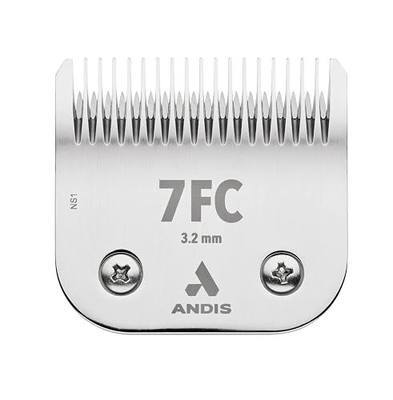 Andis 72600 UltraEdge Detachable Blade, Size 7FC, 1/8in Cut, Chrome | Carbonized steel for long-lasting sharpness, ideal for short body trims & sanitary dog grooming