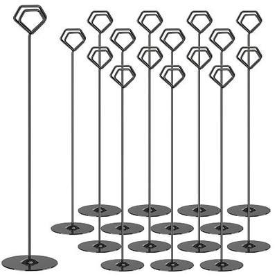 Urban Deco 16PK Table Number Holders 12 Inches Place Card Holder Metal Table Card Holders, Picture Holders For Tables, Card Holder Stand For Wedding Décor - Black Sign Holder
