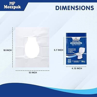 MP MOZZPAK Toilet Seat Covers Disposable (60 Pack) - XL Flushable Disposable Toilet Seat Cover for Kids Potty Training, Adults - 100% Biodegradable - Travel Essential Accessories for Airplane, Camping
