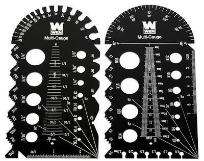 WEN ME210G Metric and Imperial Metal Thread Pitch Multi-Gauge with Carrying Case, Two Pack, Black