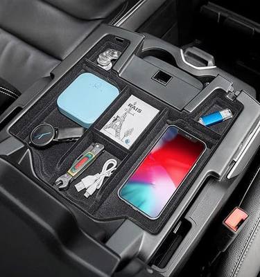PIMCAR Center Console Organizer Upgrade Flocked Liner Interior Compatible with Dodge RAM 1500 2500 3500 2019-2025 2026 ABS Plastic Material Shell Armrest Box Insert Tray Accessories