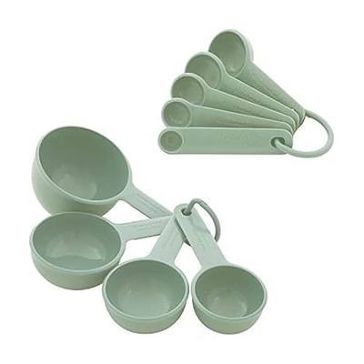 KitchenAid Universal Easy To Read Measuring Cup and Spoon Set with Soft Grip Handle for Maximum Control, Hang Hole and Nesting For Easy Storage, Dishwasher Safe, 9 Piece, Pistachio