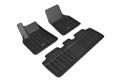 3D MAXpider Custom Fit Elitect Floor Mat (Black) Compatible with Tesla Model Y 5-Seat 2021-2025 - Full Set