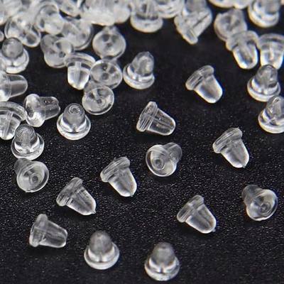 120pcs Earring Backs for Studs Earring Back Soft Clear Ear Safety Back Pads Backstops Bullet Clutch Stopper Replacement for Fish Hook Earring Studs Hoops