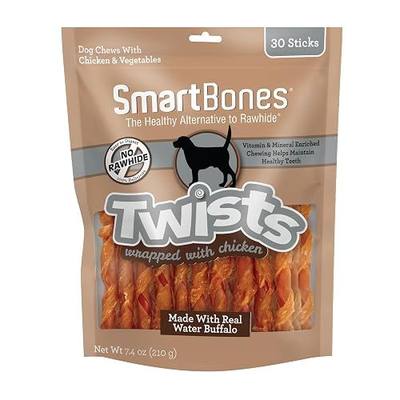 SmartBones Twists Wrapped with Chicken Made with Real Water Buffalo, 30 Count, Rawhide-Free Chews for Dogs, 7.40 Ounce (Pack of 1)