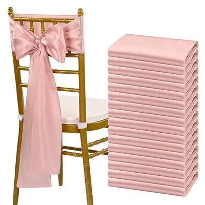 fani Rose Gold Satin Chair Straps Bows,60 PCS 7x108 Inch,Chair Sash | Chair Sashes,Universal Chair Cover,Wedding,Birthday,Party,Celebration,Decoration ,Bows ,Reusable