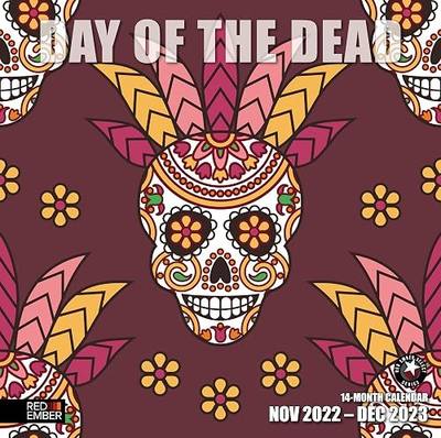 RED EMBER Day of the Dead 2023 Hangable Monthly Wall Calendar | 12" x 24" Open | Thick & Sturdy Paper | Giftable | Día de los Muertos