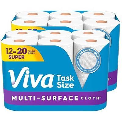 Viva Multi-Surface Cloth Paper Towels, Choose-A-Sheet Size, 12 Super Rolls, 81 Sheets per Roll (Packaging May Vary)