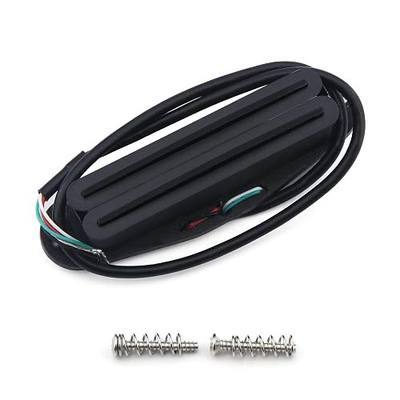 FLEOR Alnico 5 Hot Dual Rail Humbucker Single-Coil-Sized Pickup 12-13K Humbucker Pickup, Full Black