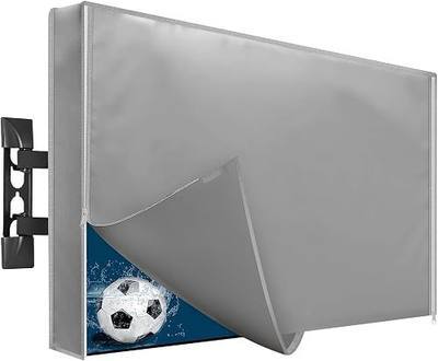 Outdoor TV Cover 52 to 55 Inches Weatherproof, Waterproof Outside TV Covers Heavy Duty 600D Oxford TV Covers Outdoor TV Screen Protectors Shield with Zippers for Flat Screen Outdoor TVs