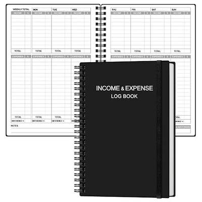 Heveboik Income & Expense Log Book - A5 Income and Expense Tracker for Small Business, Accounting Bookkeeping Tracking for Woman and Man, 5.8" x 8.3", Black