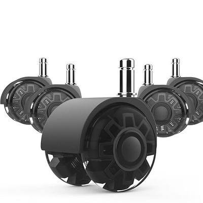 Minewill 2" Office Chair Wheels - Protection for Hardwood Floors and Carpet | Heavy Duty 2000 LBS, 360° Silent Smooth, Standard Stem 7/16″* 7/8″(11mm*22mm),Office Furniture Casters Set of 5(Black)