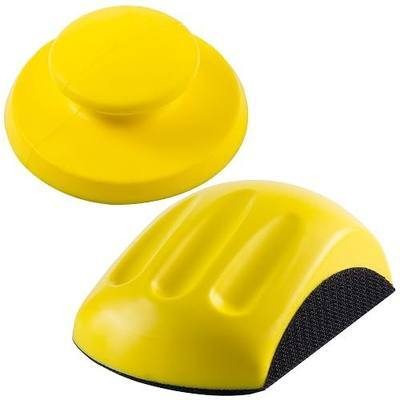 Hook and Loop Hand Sanding Block 5 Inch Mouse and Round Sanding Holder 2 PCS Hand Sanding Pad for Woodworking Hook Backing Sandpaper Holder for Furniture