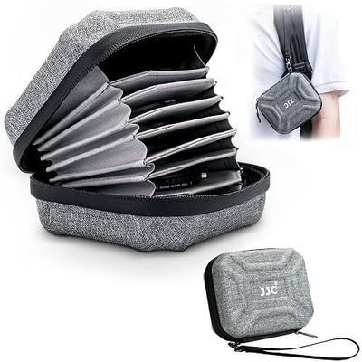 JJC 10 Pockets Hard Shell Lens Filter Bag Up to 95mm, Water Resistant & Dustproof, Camera Filter Pouch Carrying Case for Photography Round Filter with Microfiber Cleaning Cloth | Camera Filter Pouch Carrying Case for Photography 49mm 52mm 55mm 58mm 62mm 67mm 72mm 77mm 82mm Round Filter w Cleaning Cl