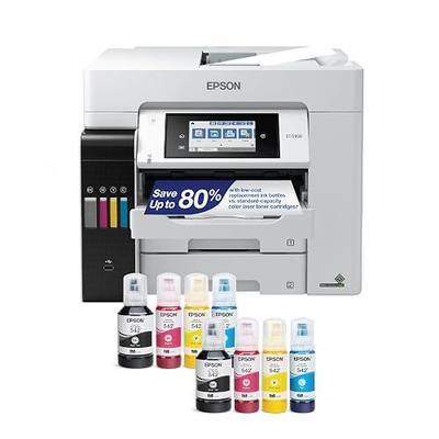 Epson EcoTank Pro ET-5850 Wireless Color All-in-One Supertank Printer with Scanner, Copier, Fax and Ethernet. Full 1-Year Limited Warranty (Renewed Premium)