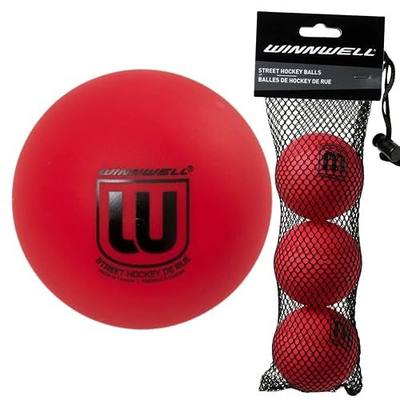Winnwell Sports Street Hockey Balls - Indoor & Outdoor Balls with Storage Bag - Ideal for Road & Street Hockey Games 65mm & 50 Gram Weight
