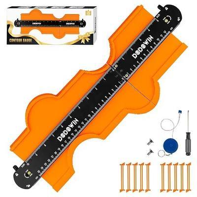 DODOWIN 10+5 Inch Connectable Contour Gauge with Lock, Extended Profile Duplicator Tool for Flooring, Tile, Laminate & Woodworking, Shape Outline Gauge, Father’s Day Gifts for Dad Men Husband