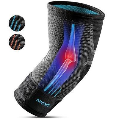 APOYO Tennis Elbow Brace for Women & Men, Workout and Everyday Use (Large) | Elbow Compression Sleeve for Arthritis, Tendonitis, Tennis Elbow & Golfers Elbow, Reduce Joint Pain During Fitness Activity